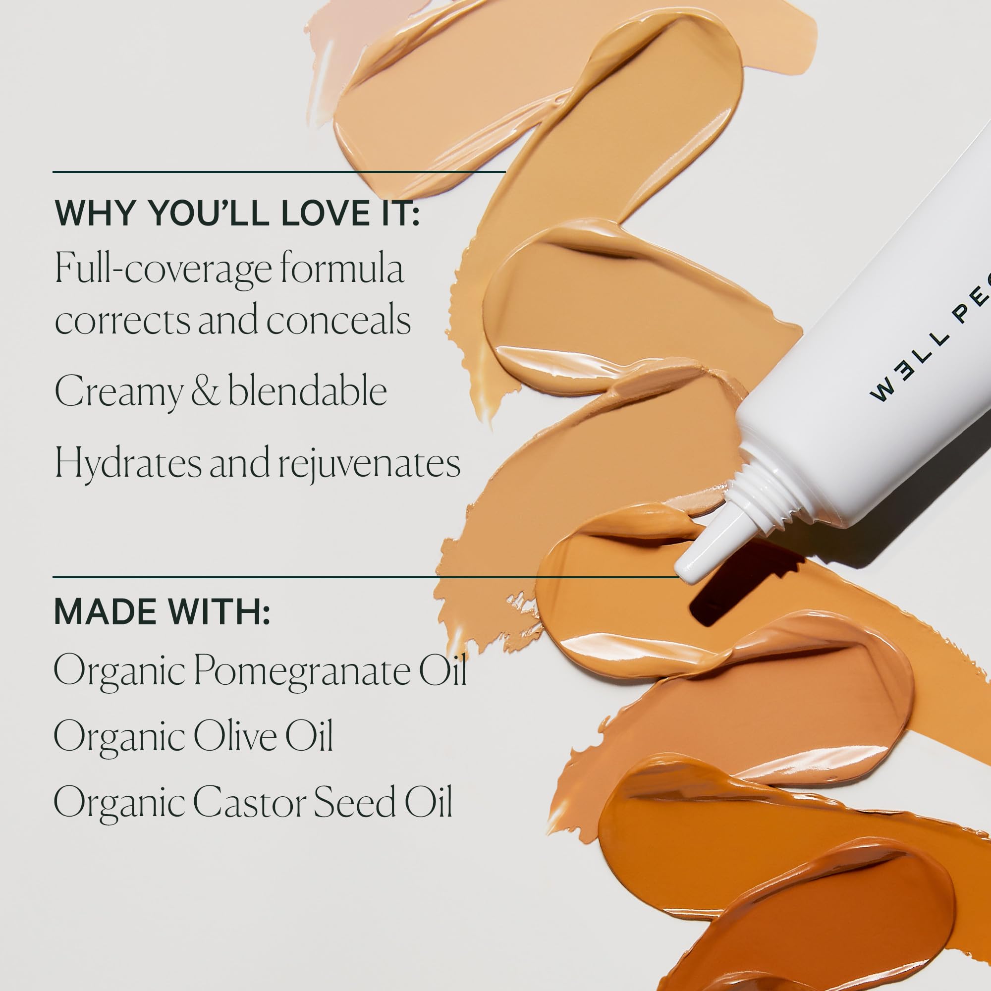 Well People Bio Correct Concealer 20 tonos disponibles para igualar piel.