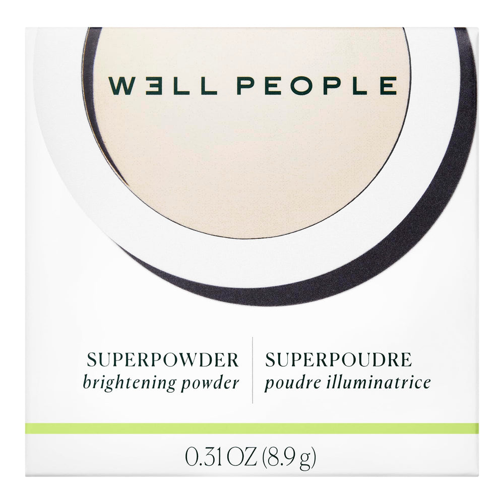 Acabado semi-mate con brillo suave de Well People Superpowder.