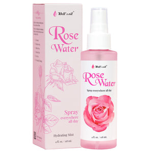 Well's Oil agua de rosas para rostro y cabello en botella