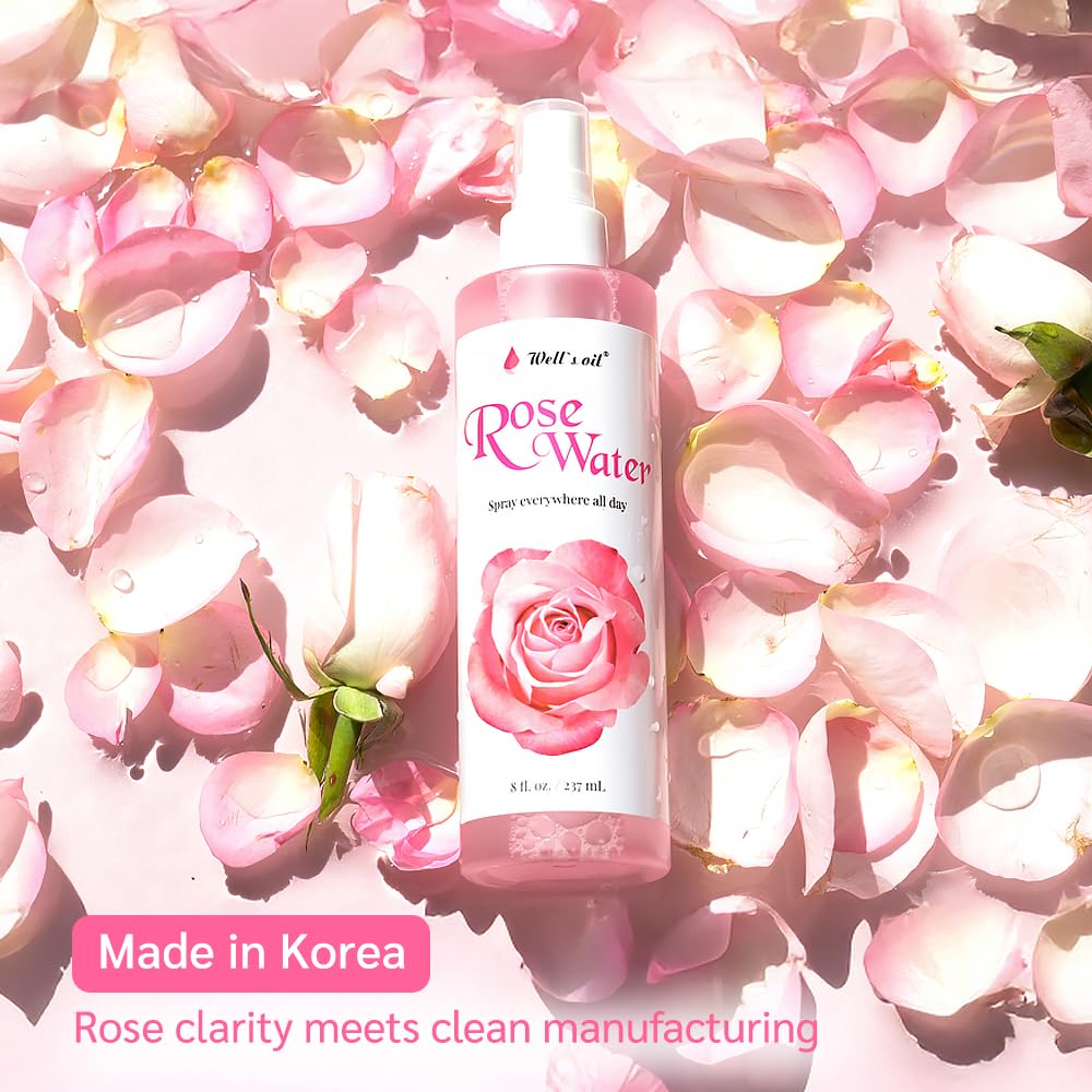Well's Oil Rosewater aroma floral suave, ideal para uso diario