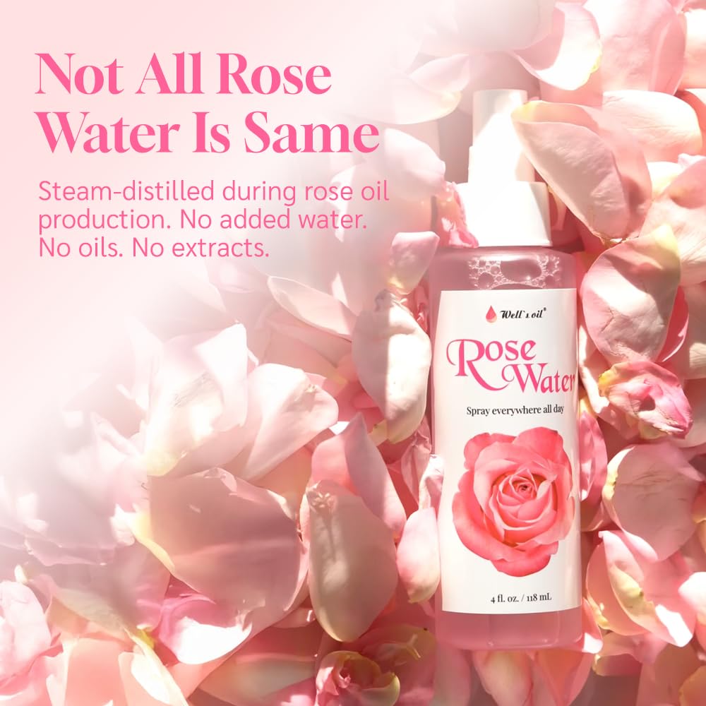 Well's Oil Rosewater sin alcohol, cuida piel sensible