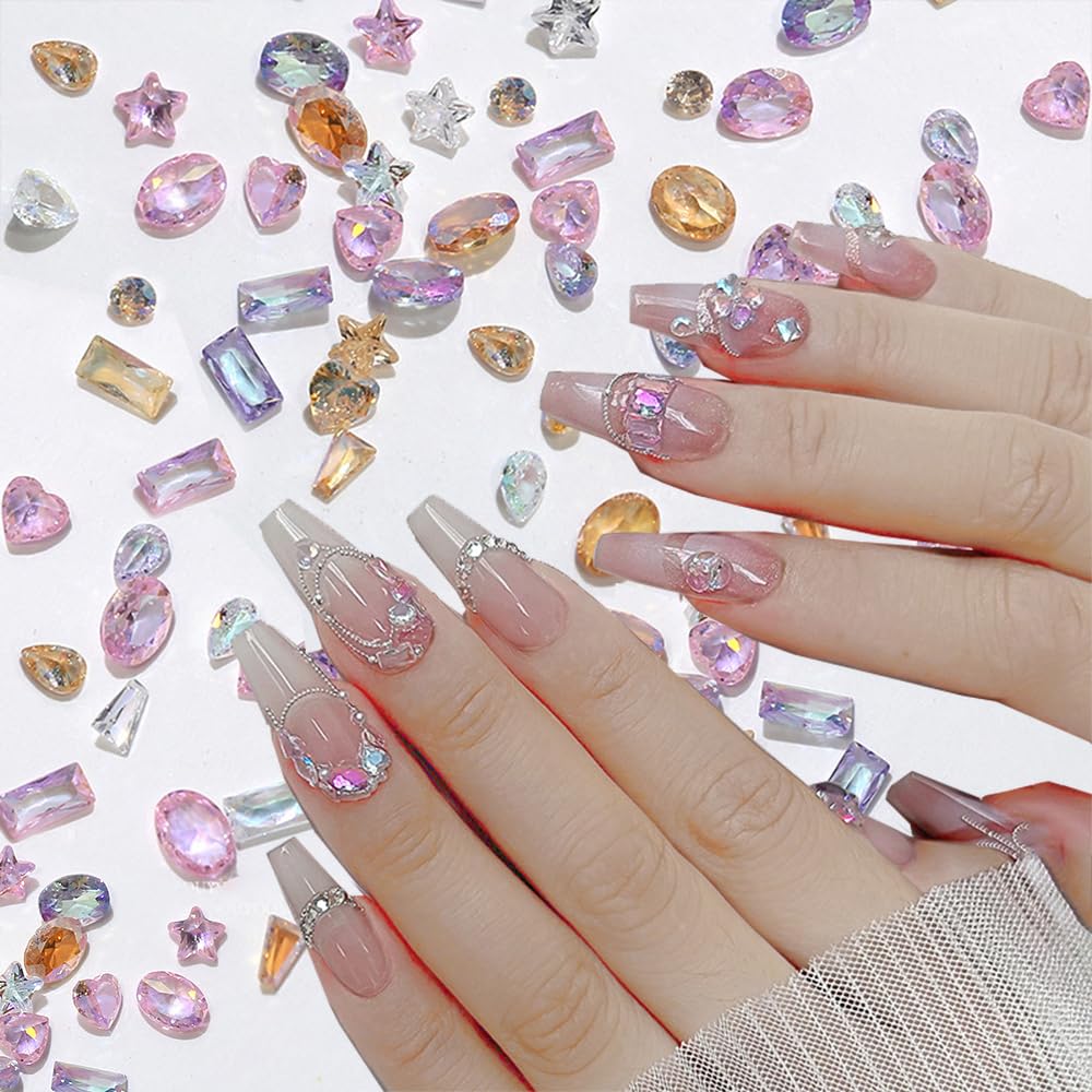 WENEWFINE cristales zircon mini uñas, brillantes y claros para acabado pulido.
