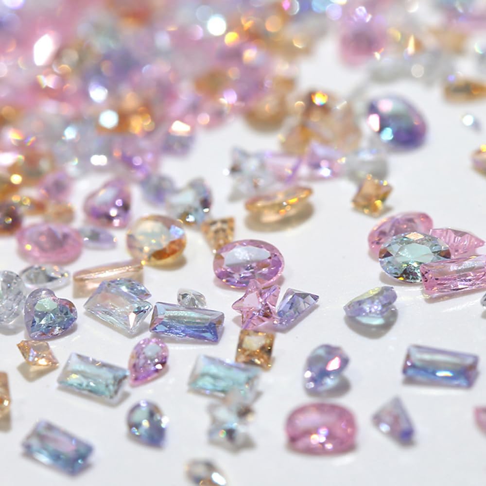 WENEWFINE cristales zircon mini uñas coloridos para un brillo resplandeciente.
