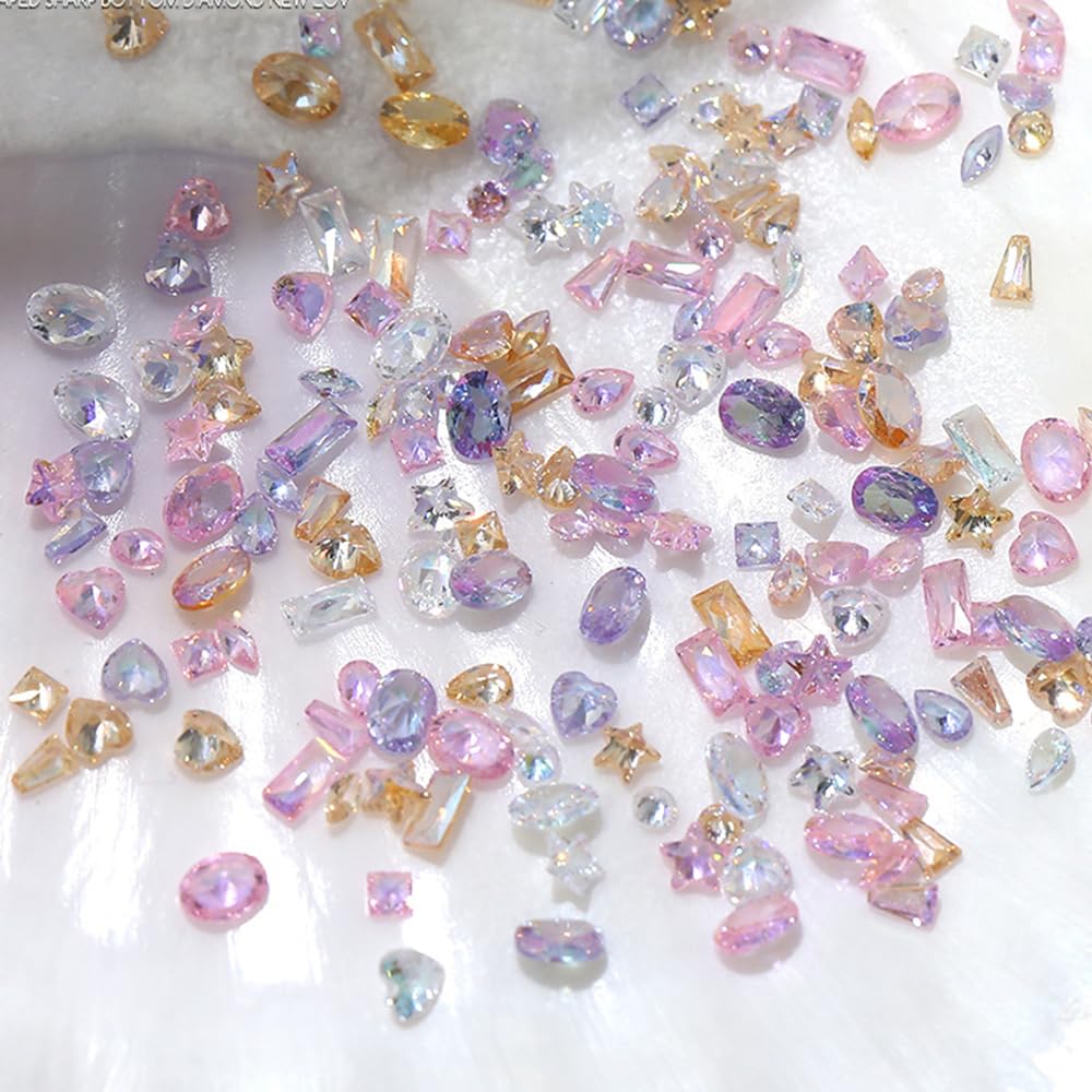WENEWFINE cristales zircon uñas joyas para decoraciones brillantes.