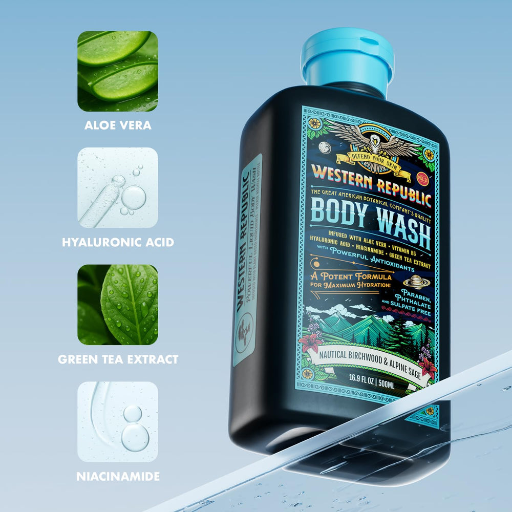 Fragancia masculina duradera del gel de baño Western Republic para la rutina diaria