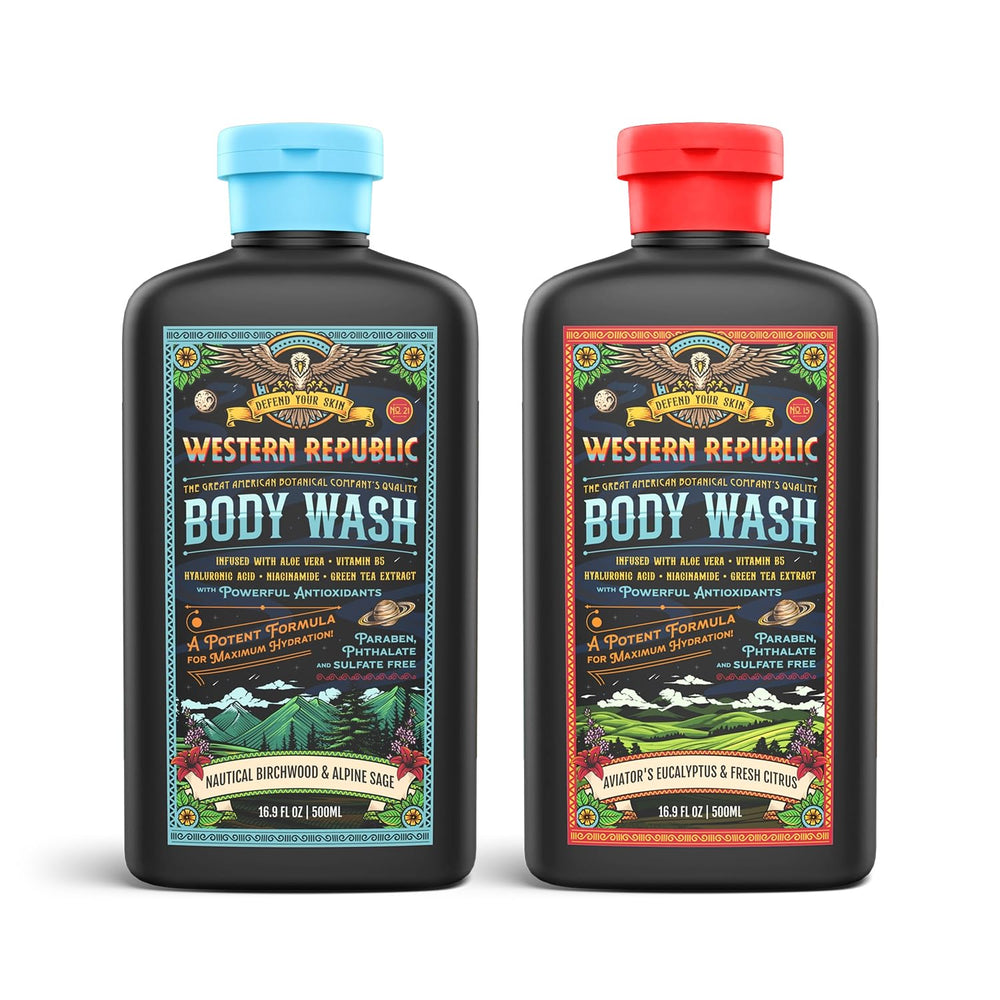 Gel de baño Western Republic con fragancia náutica y abedul para duchas refrescantes