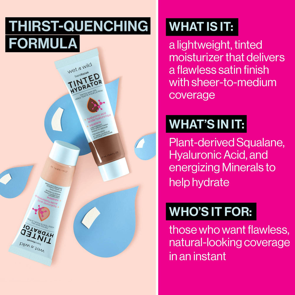 wet n wild Bare Focus Tinted Hydrator, hidratación intensa para piel normal