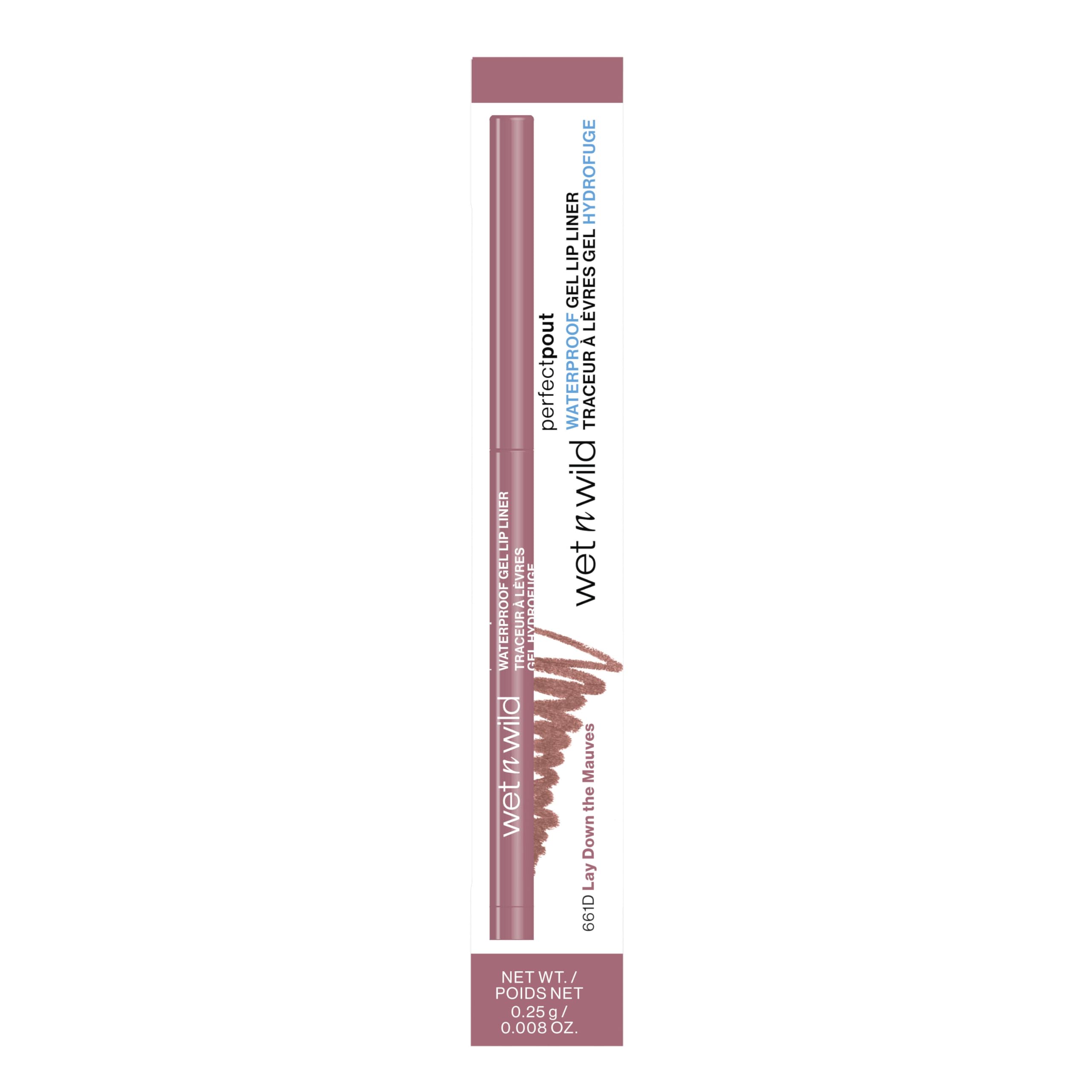 Delineador labial gel mate de wet n wild color duradero para todo el día.