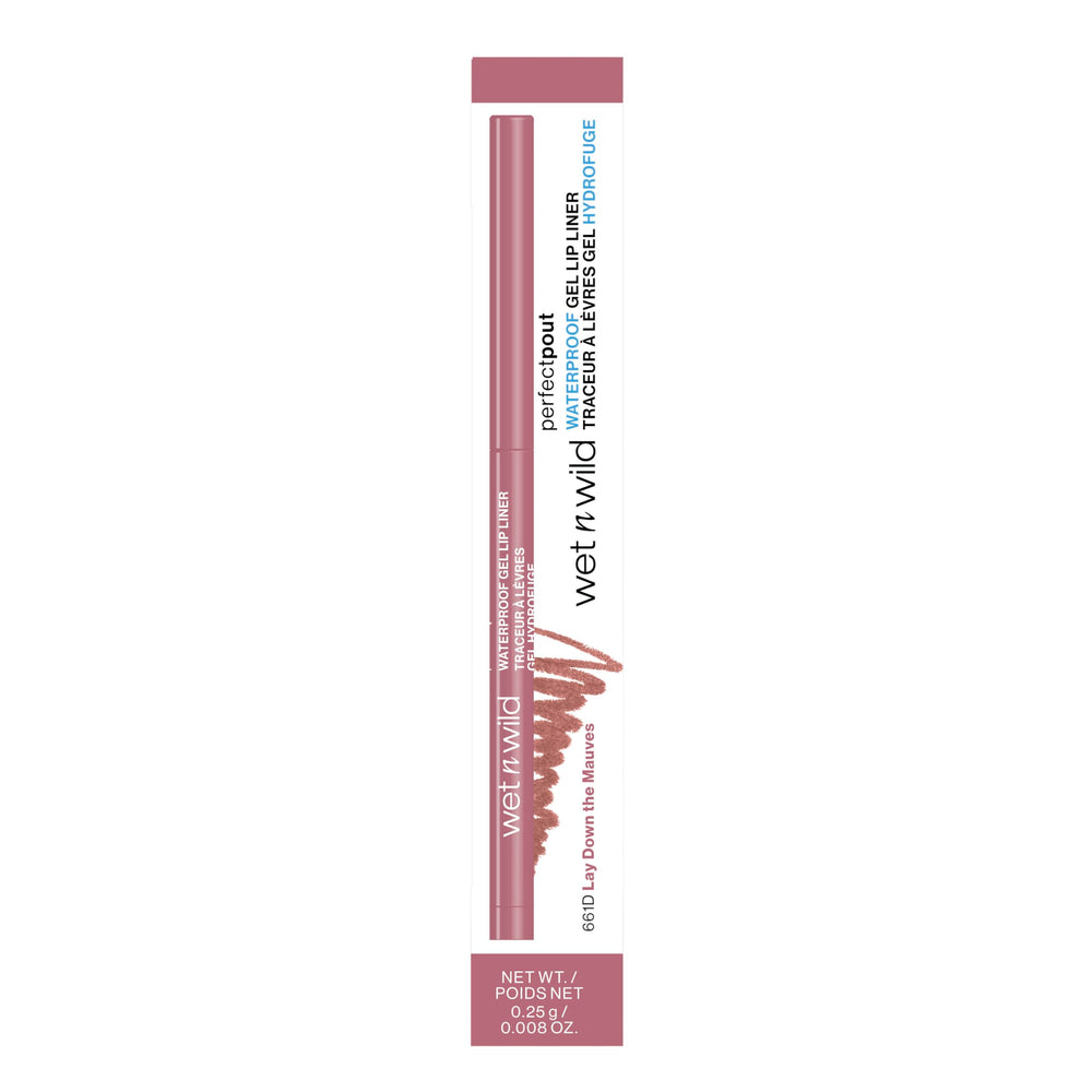 Delineador labial gel mate de wet n wild color duradero para todo el día.