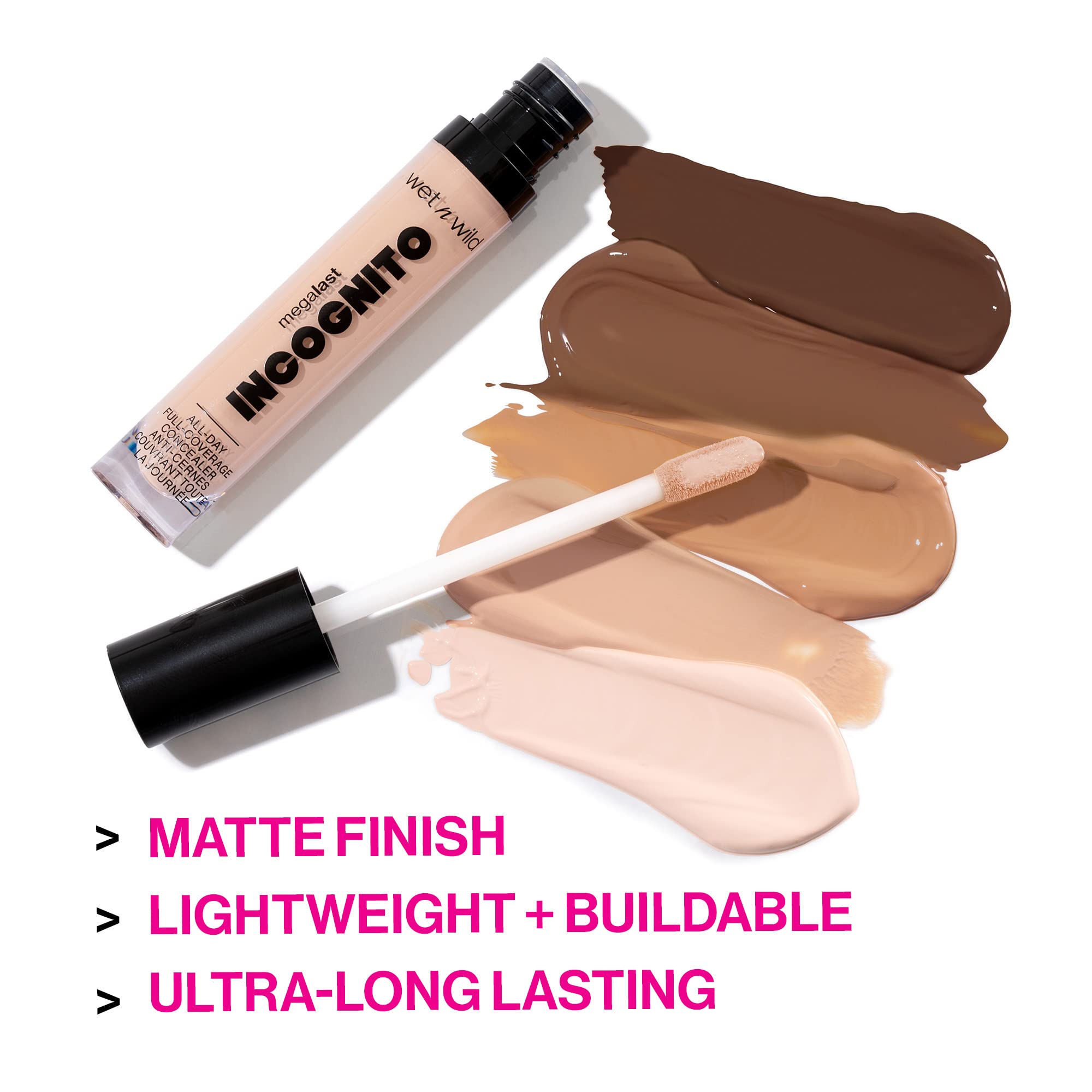 wet n wild incognito concealer: acabado mate suave para un look pulido.