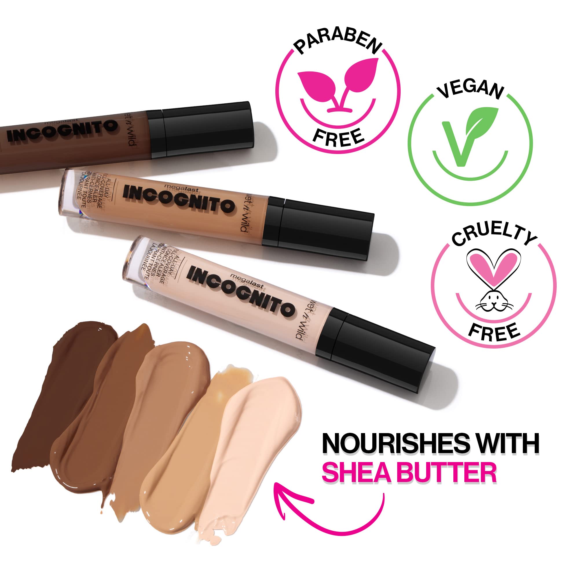 wet n wild incognito concealer: textura ligera y difuminable.