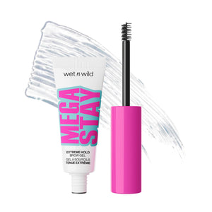 wet n wild Mega Stay Extreme Hold Brow Gel, aplicación con cepillo para definir cejas de forma precisa.
