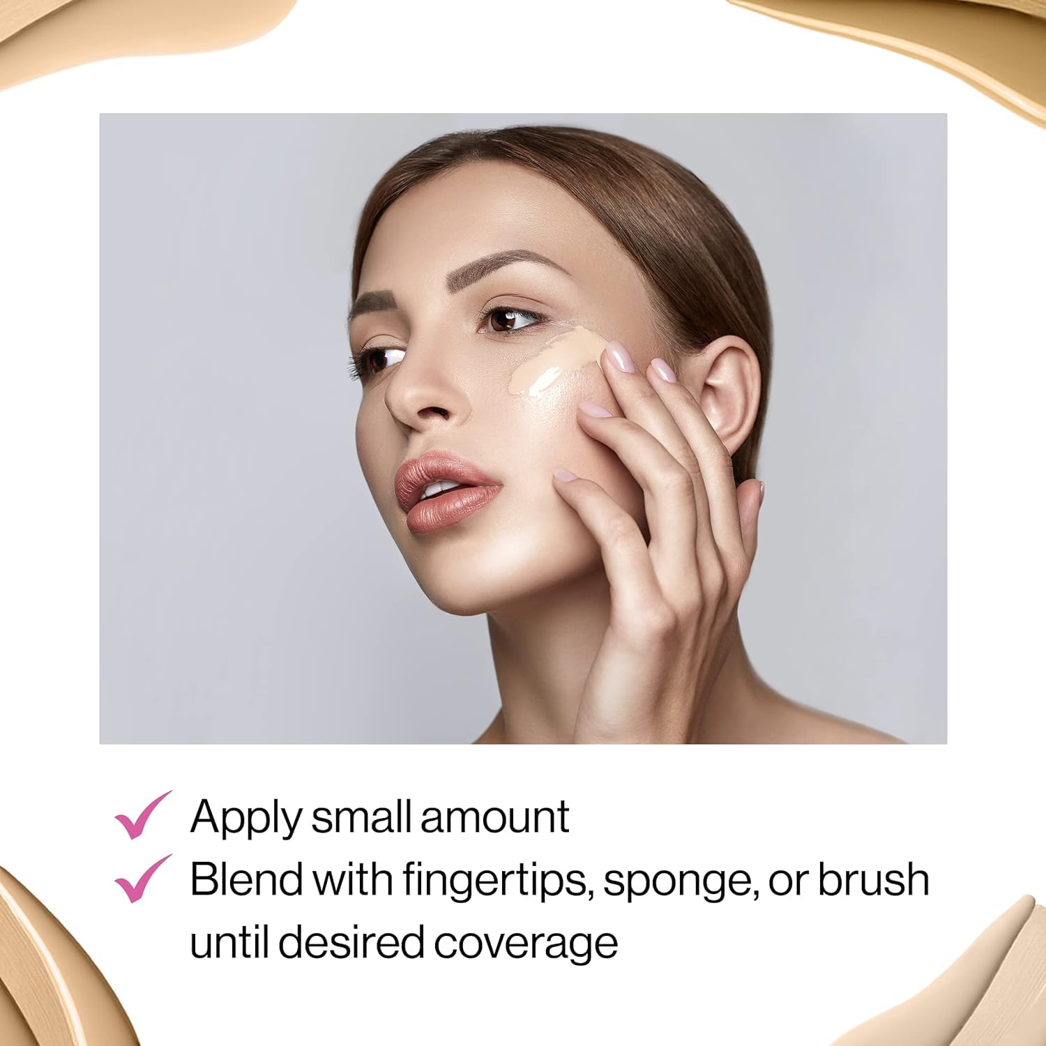 wet n wild: difuminado suave que suaviza poros visibles en tono caramelo.