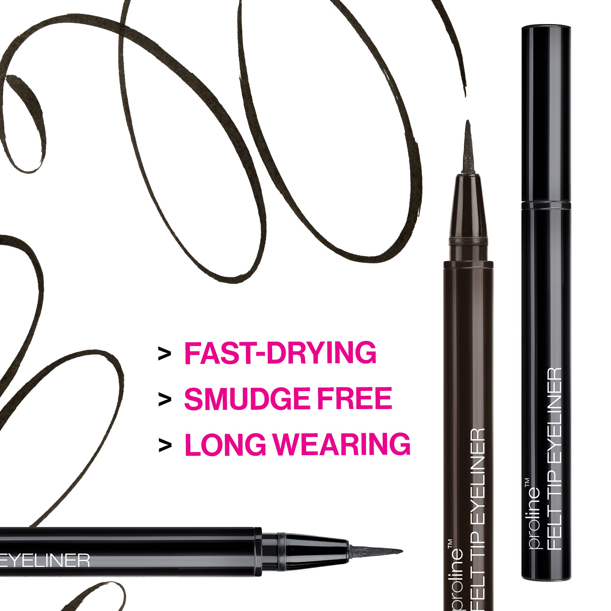 Delineador Proline de wet n wild punta felt trazo definido y controlado.