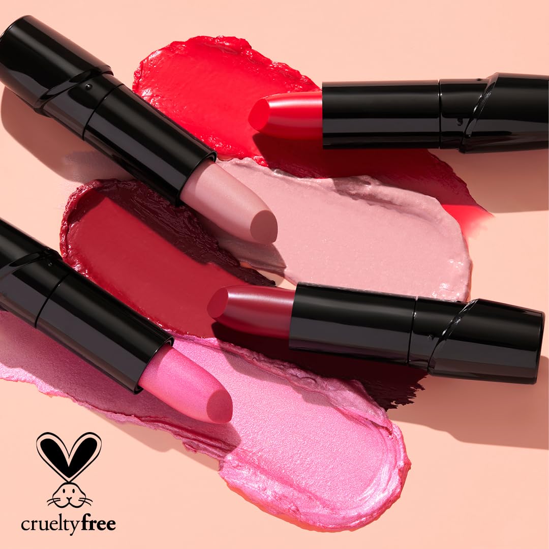 barra de labios wet n wild, color rosado oscuro con cremosidad