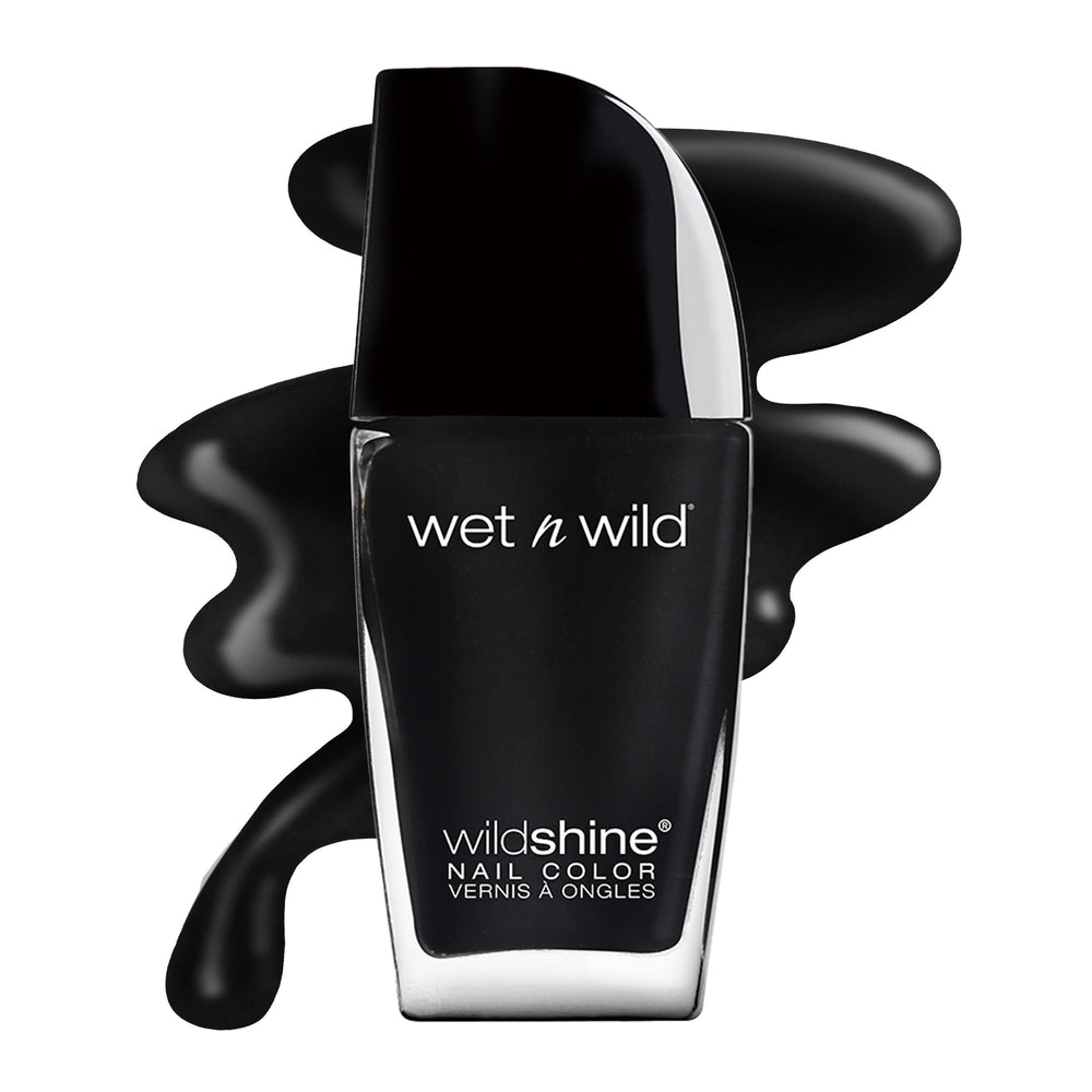 wet n wild es esmalte wild shine negro crema, acabado crema en botella
