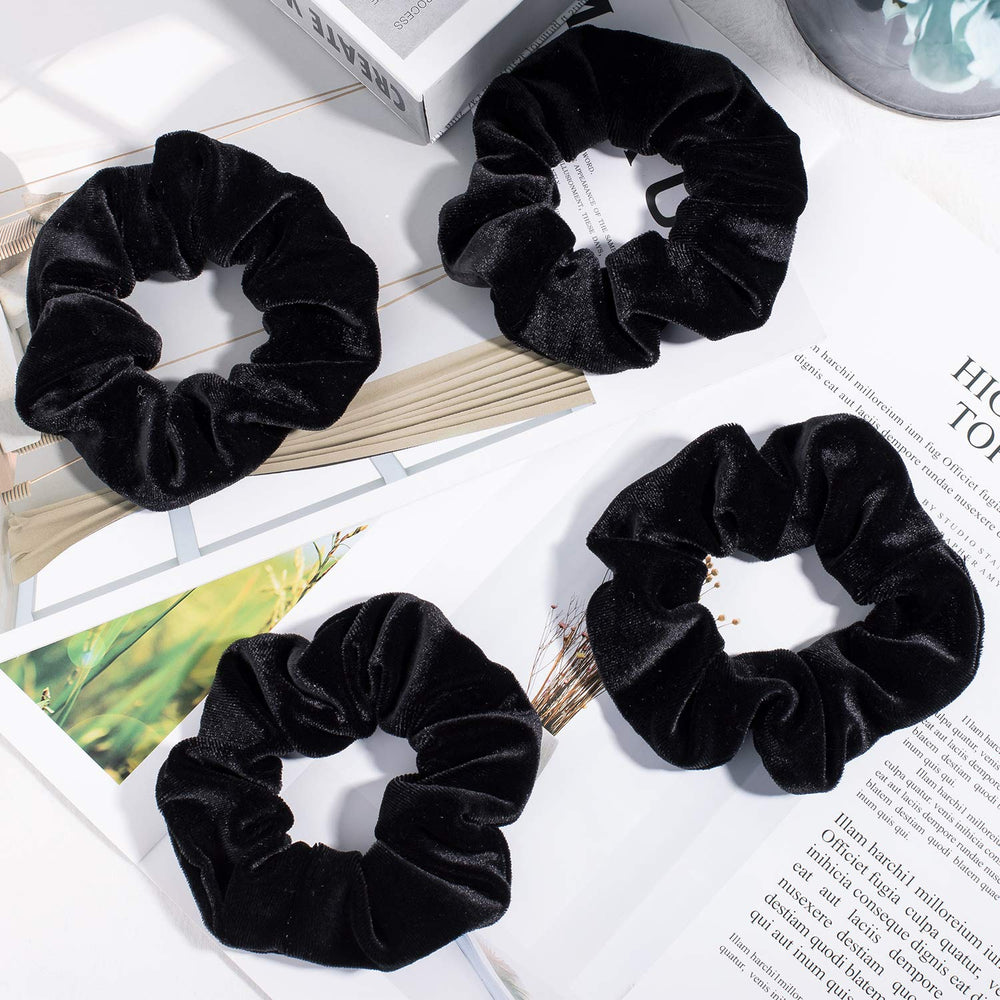 Whaline coleteros terciopelo negro para maquillaje sin tirar del cabello.