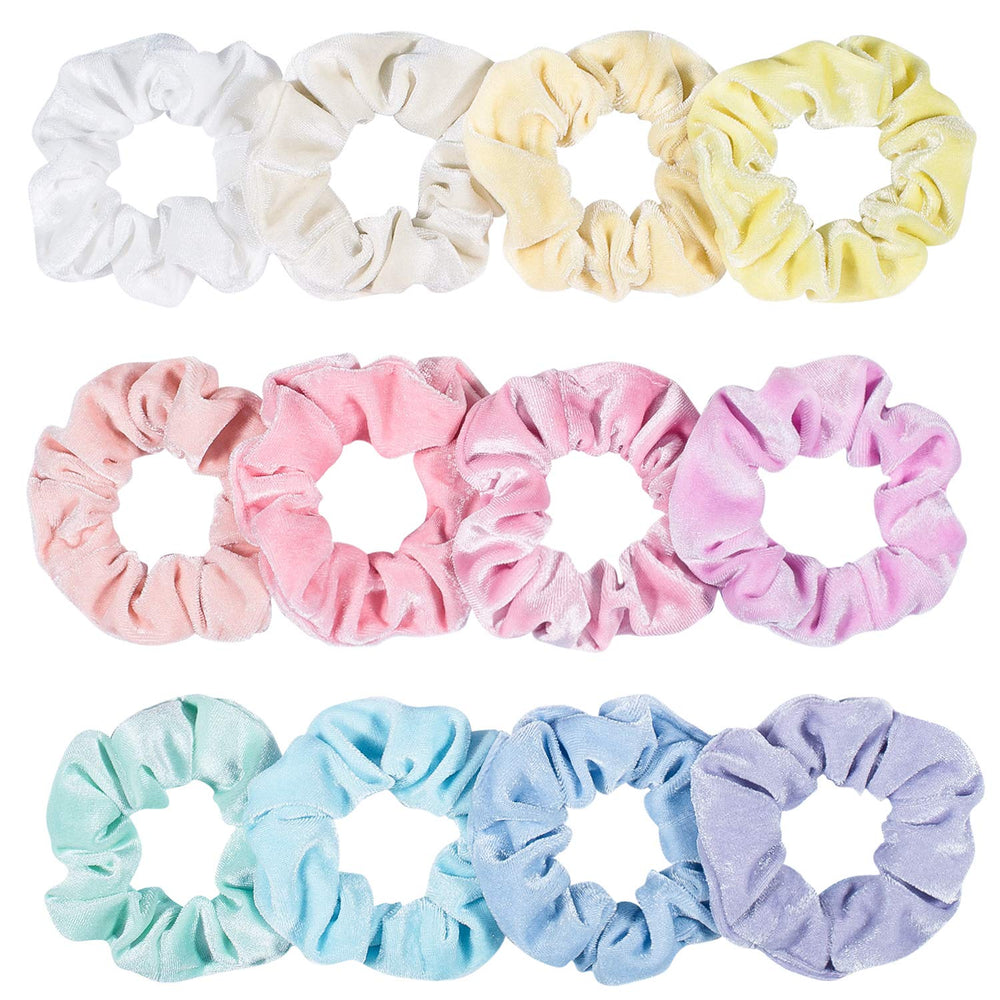Whaline gomas de pelo terciopelo pastel para peinados diarios y con brillo sutil
