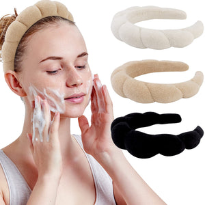 WHAVEL banda spa para lavado facial, mantiene el cabello recogido y cómodo.