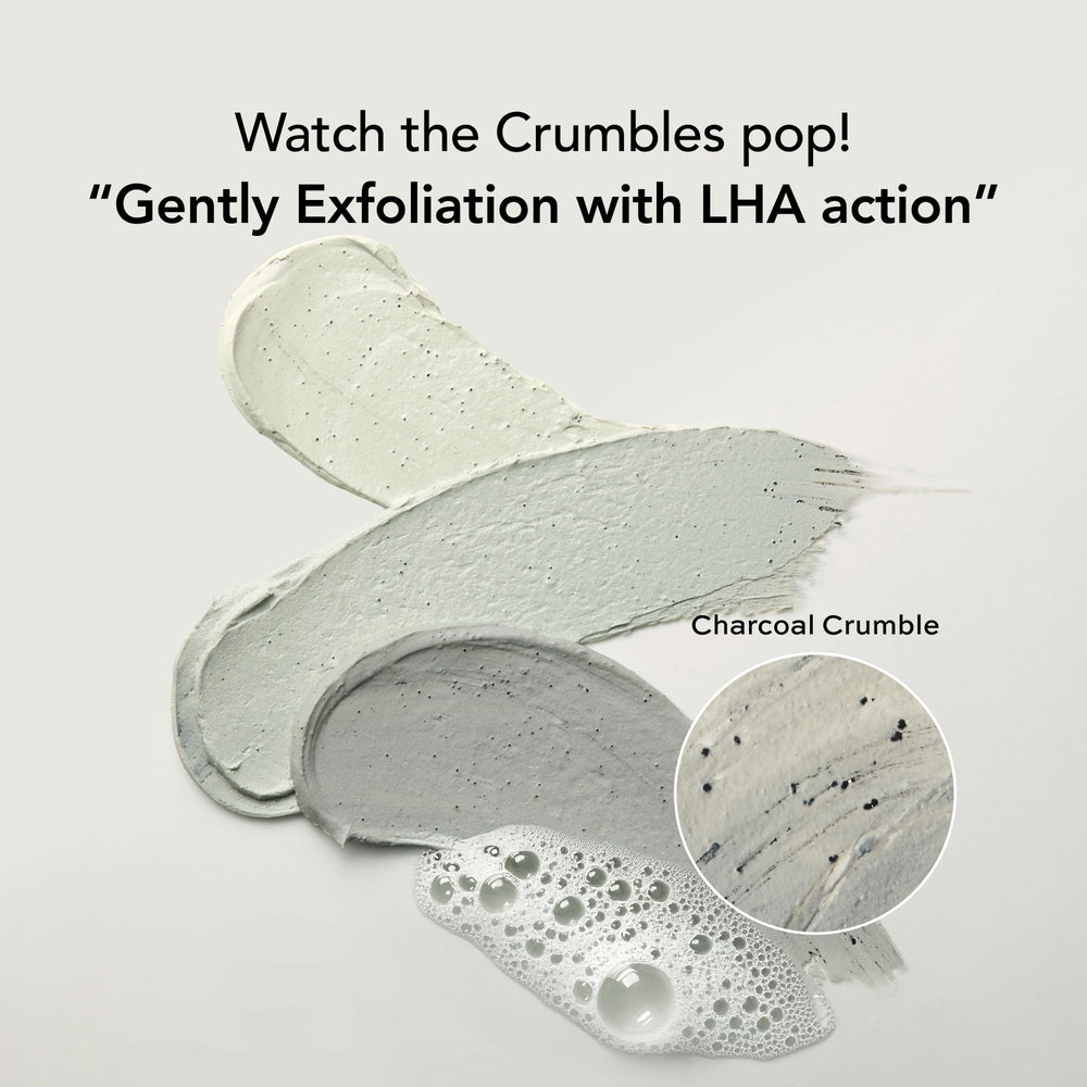 Whipped Semo Limpiador de arcilla y carbón, aplicación suave para piel fresca tras lavado.