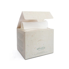 Whistle Wellness: toallas desechables para rostro 10×12, suaves para piel sensible.
