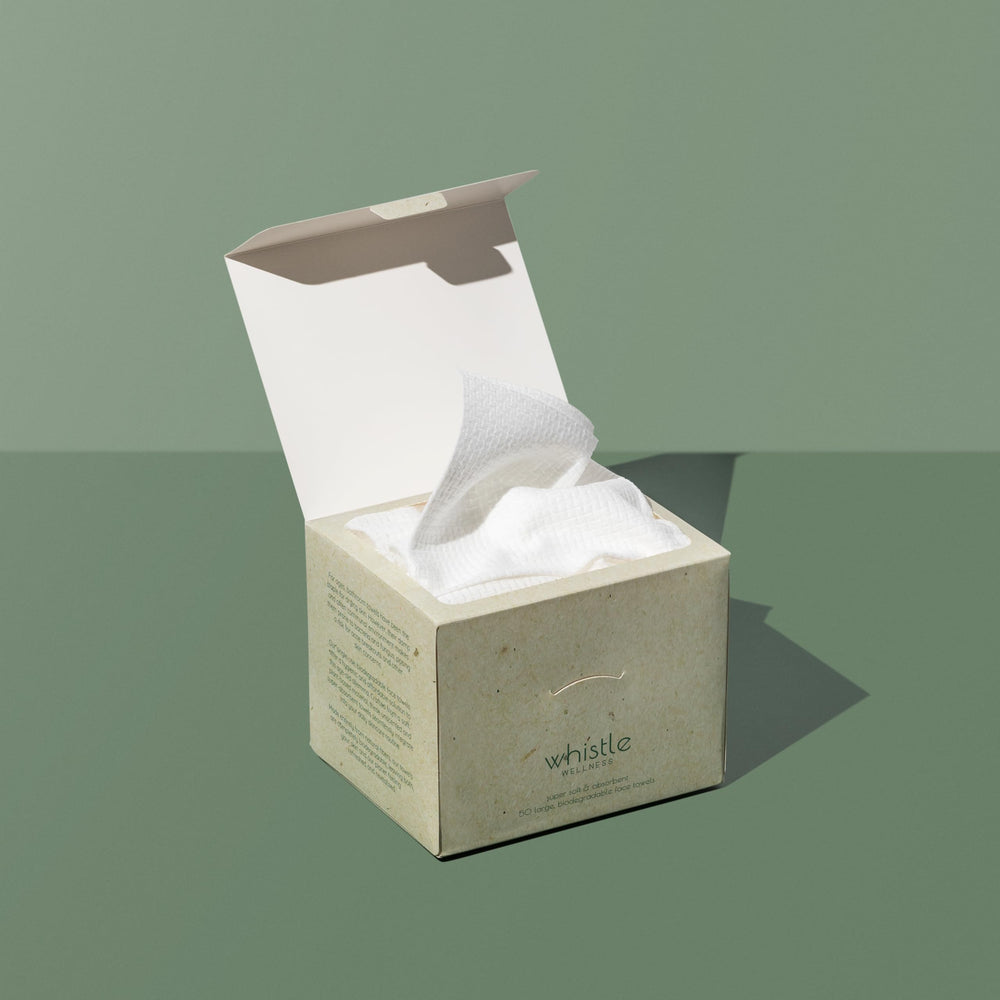 Whistle Wellness: toallas desmaquillantes secas para retirar maquillaje con una pasada.