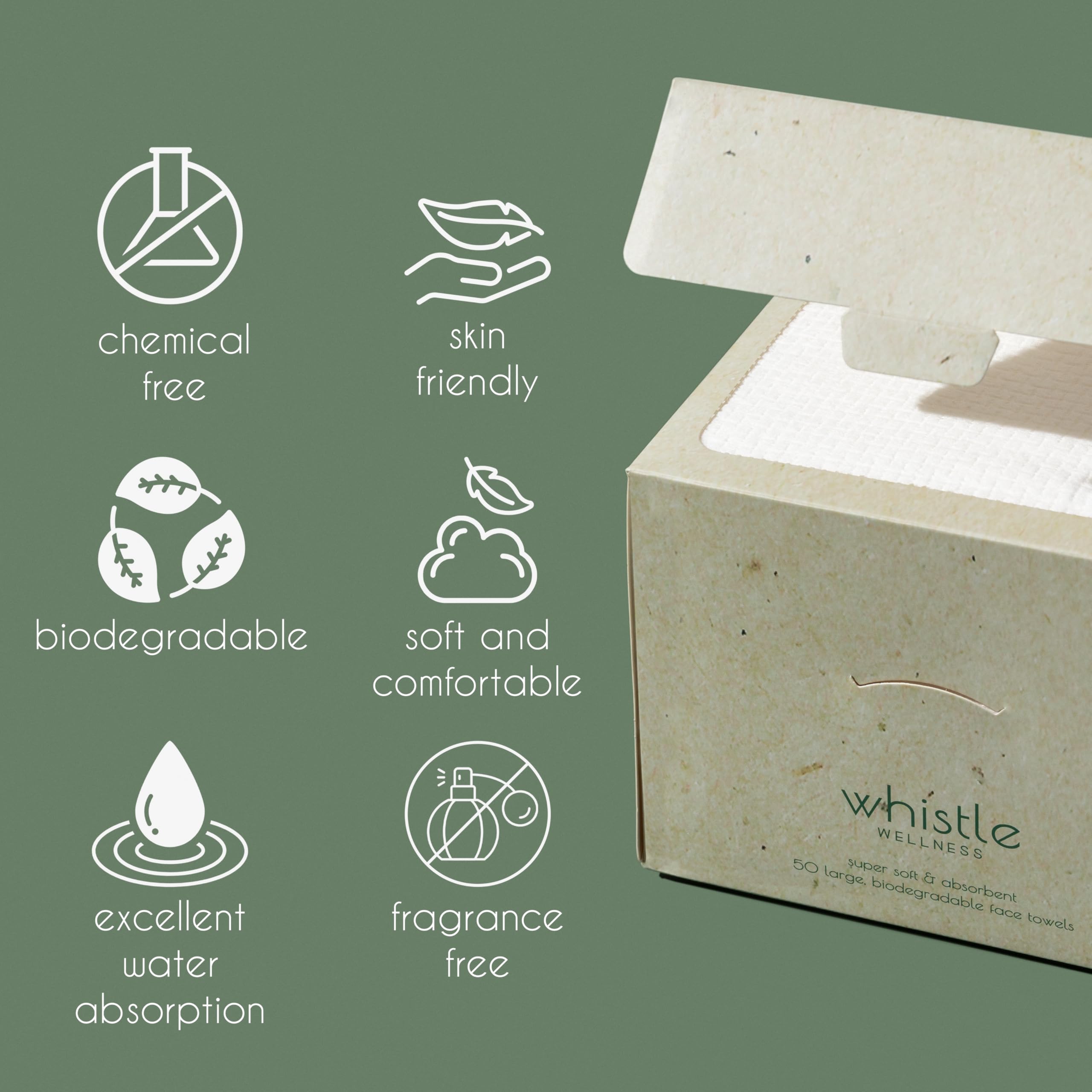 Whistle Wellness: toallas tamaño XL 10×12 para rostro y cuerpo.