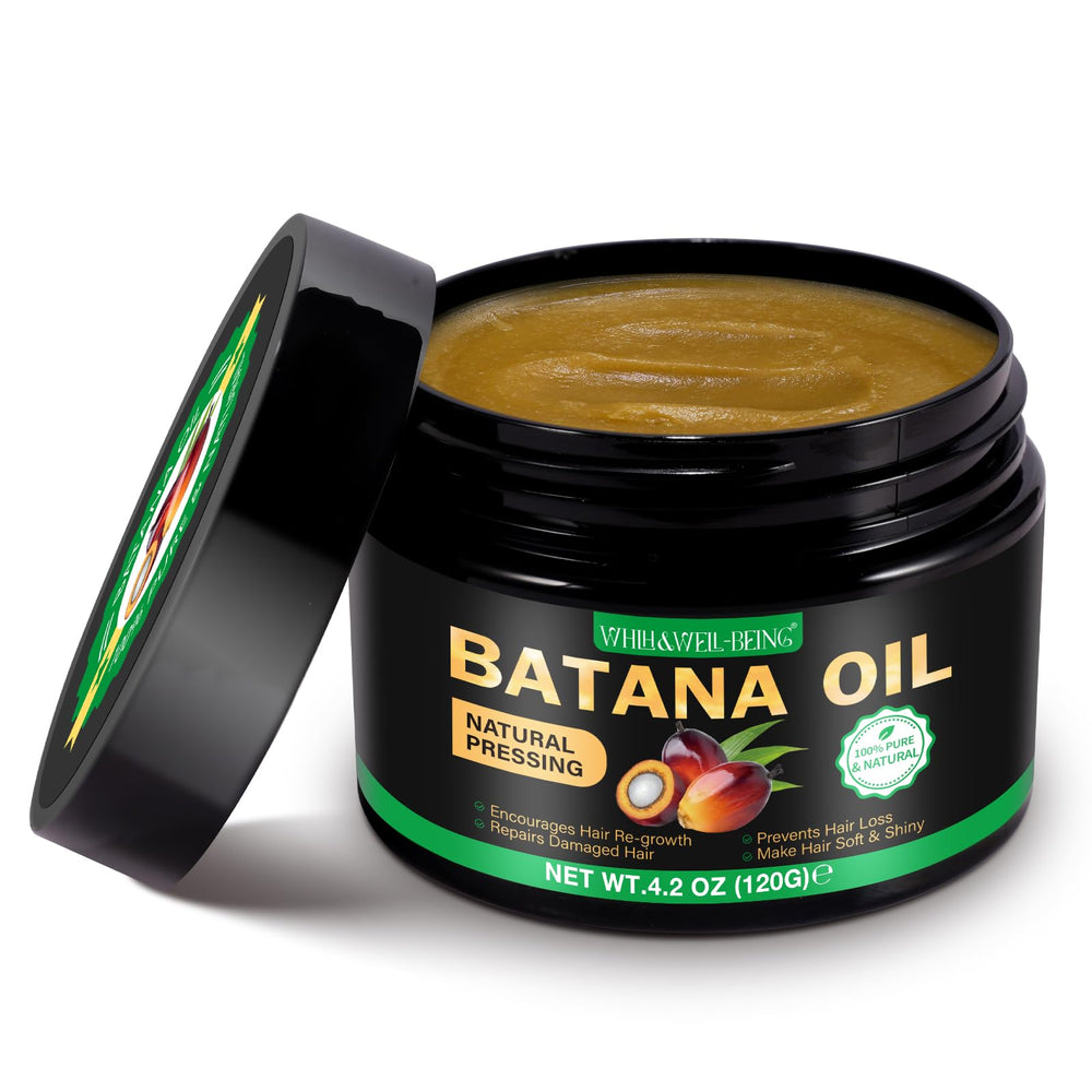 WHLH WELL-BEING Batana Oil, botella vertiendo, cuidado capilar diario para brillo y nutrición