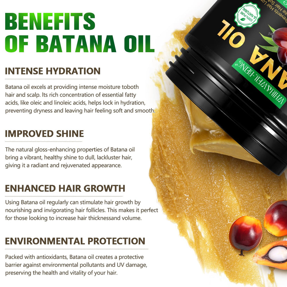 Batana Oil natural prensado en frío WHLH, nutrición para cuero cabelludo y crecimiento