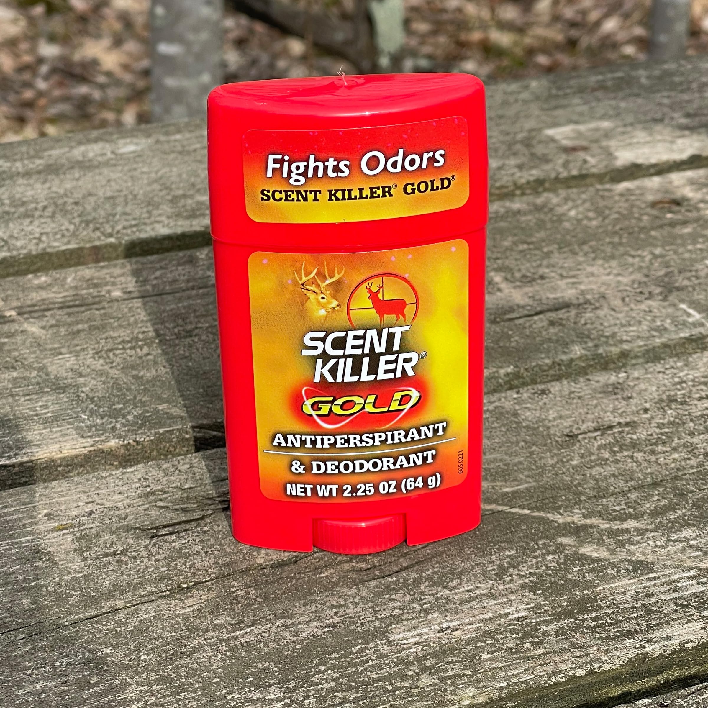 Wildlife Research Center Scent Killer Gold, aplicación en barra deslizante para uso rápido.