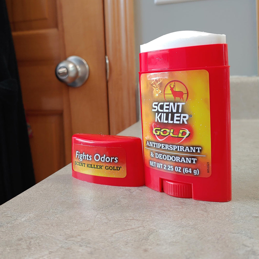 Scent Killer Gold de Wildlife Research Center, envase de 2,25 onzas para llevar en la caza.
