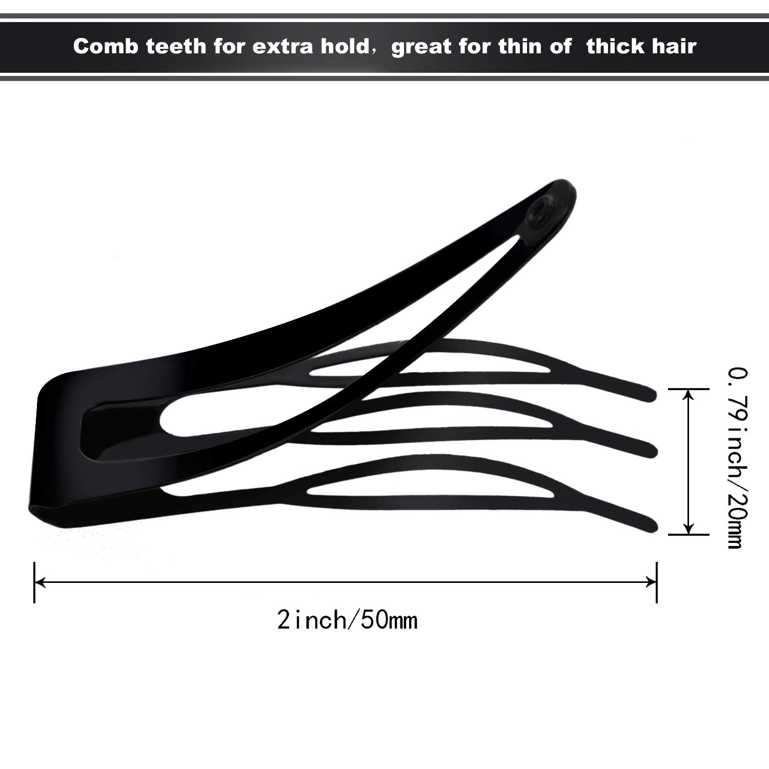 WILLBOND accesorio para el cabello, pasador metálico de 3 dientes para peinados diarios.