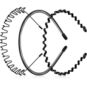 WILLBOND banda metal zigzag de 3 piezas, ideal para entrenar y peinar sin esfuerzo.