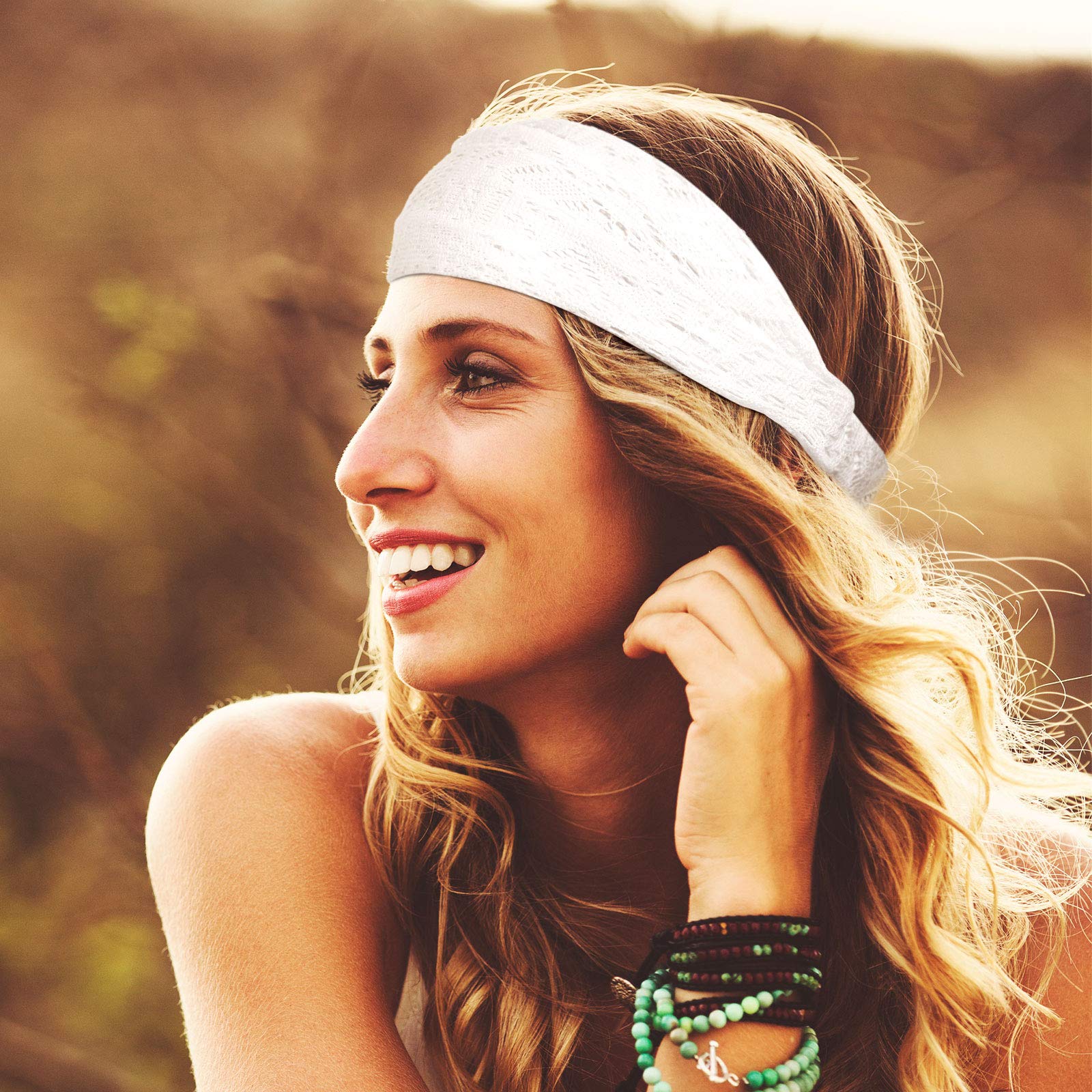 Willbond bandana bohemio con encaje coral para un toque fresco