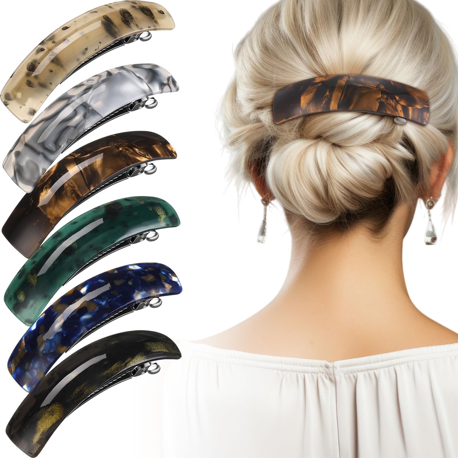 Willbond broches para pelo grande en seis colores para peinados versátiles diarios