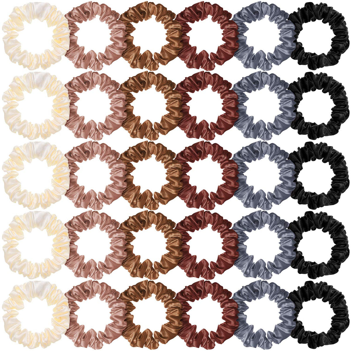 WillBOND gomas satinadas para cabello, conjunto completo en colores versátiles para cada estilo.