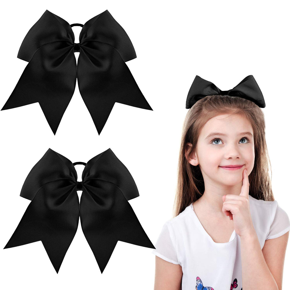 Lazo WILLBOND Cheer 8 pulgadas negro, ideal para coletas y animación.