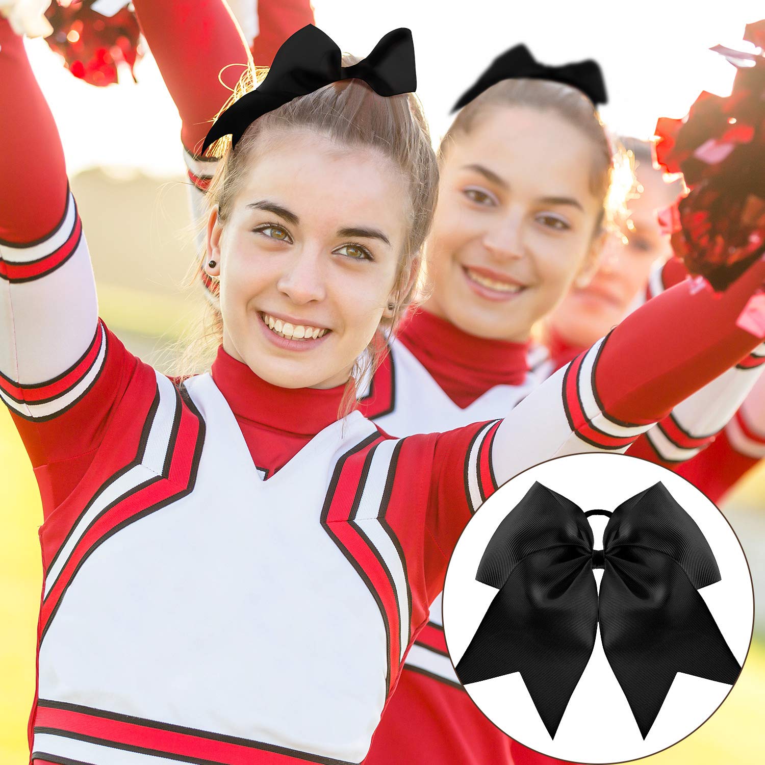 Lazo WILLBOND 8p negro en coletas, perfecto para eventos deportivos.