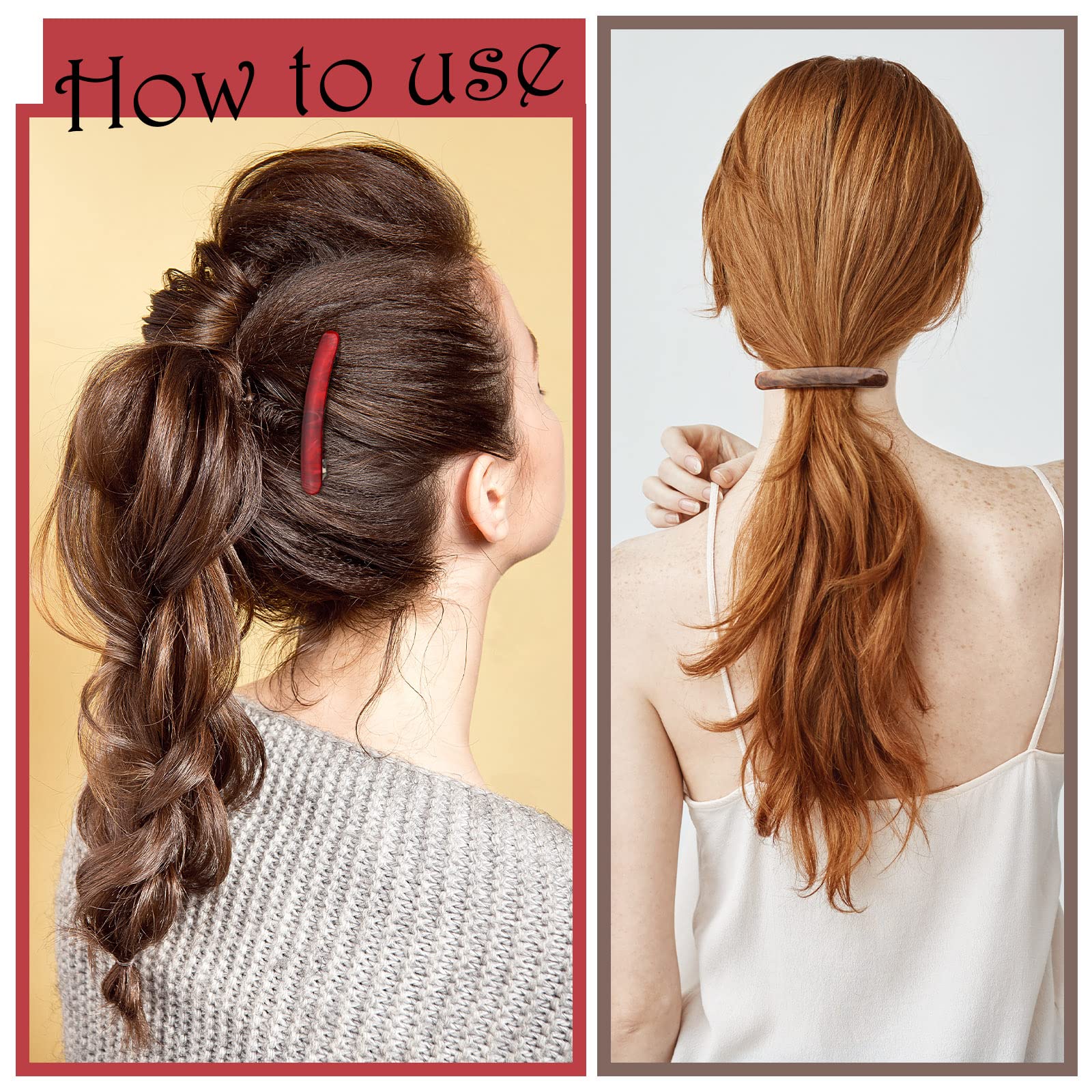 Pinza WILLBOND tortuga acetato, uso diario con sujeción fiable y cómoda.