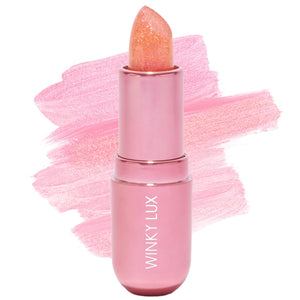 Bálsamo Opal Rosado de Winky Lux con brillo sutil y cambio de color.