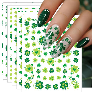 Winthrop estampas uñas dia san patricio trebol 3D para uñas brillantes.