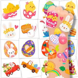 Winthrop tatuajes de Pascua con conejitos para niños, coloridos y divertidos