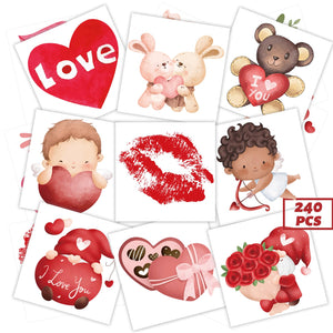 Tatuajes temporales Winthrop con corazones acuarela para fiestas escolares
