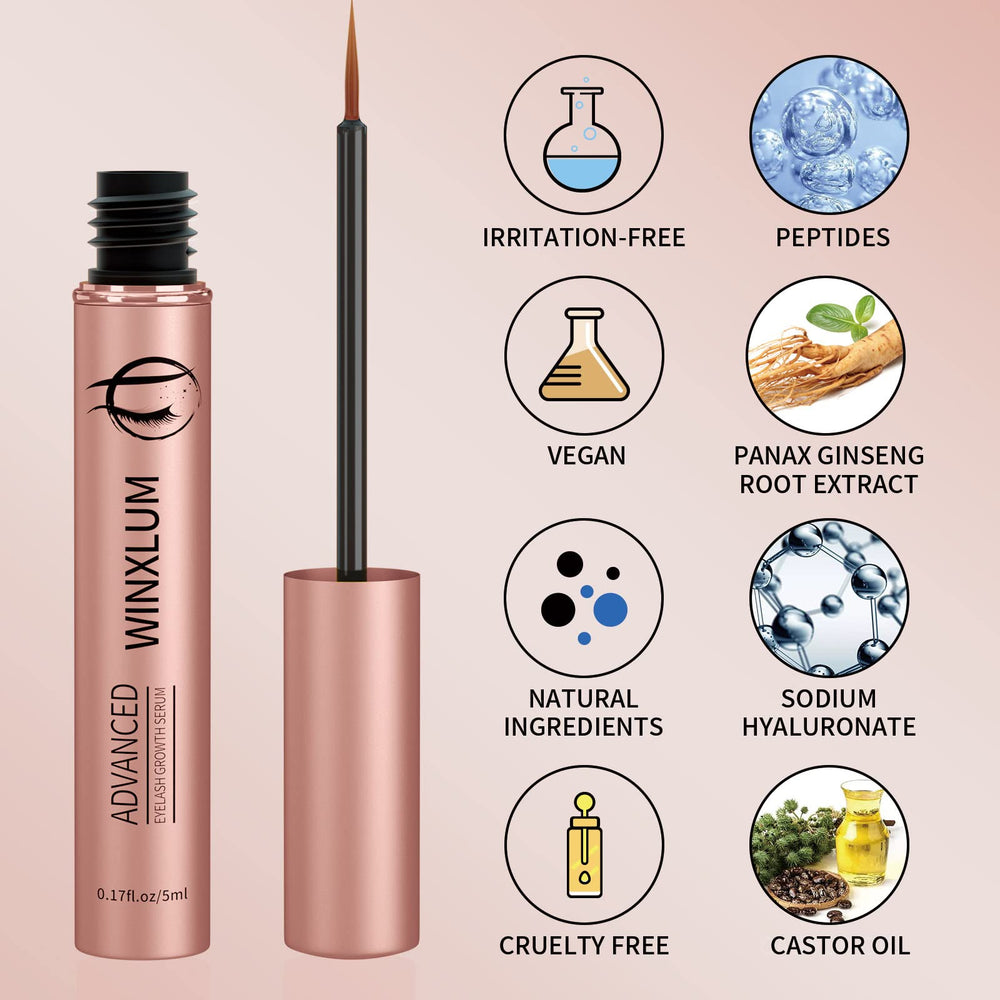 Sérum de ingredientes naturales cuida pestañas y cejas de forma suave.
