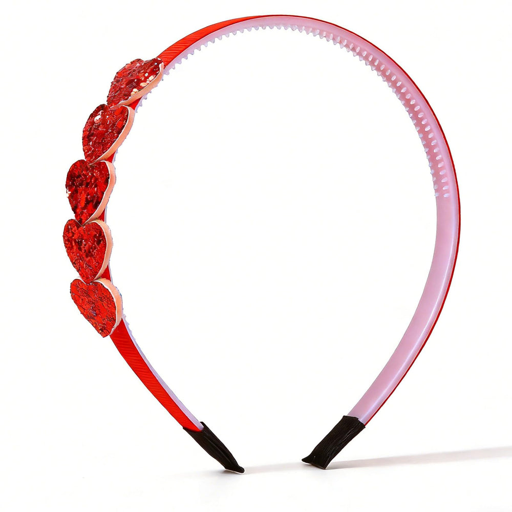 WIWUFUE diadema antideslizante con corazones rojos para uso cómodo todo el día.