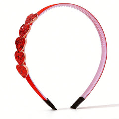 WIWUFUE diadema antideslizante con corazones rojos para uso cómodo todo el día.