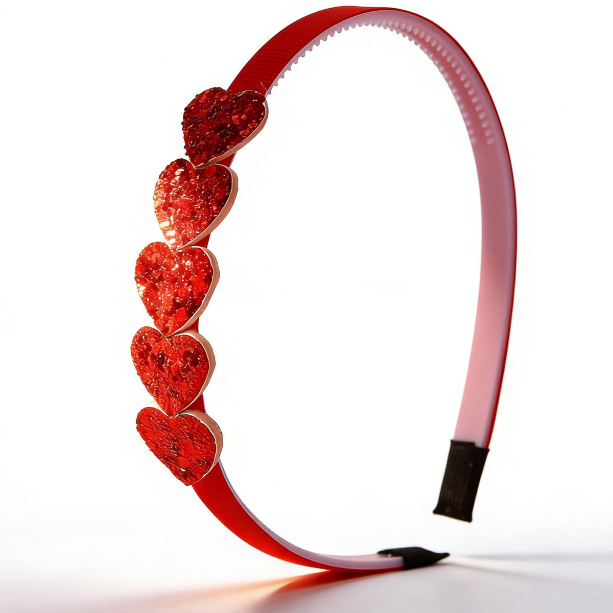 WIWUFUE diadema con corazón rojo brillante, ideal para destacar en fotos.