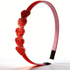 WIWUFUE diadema con corazón rojo brillante, ideal para destacar en fotos.