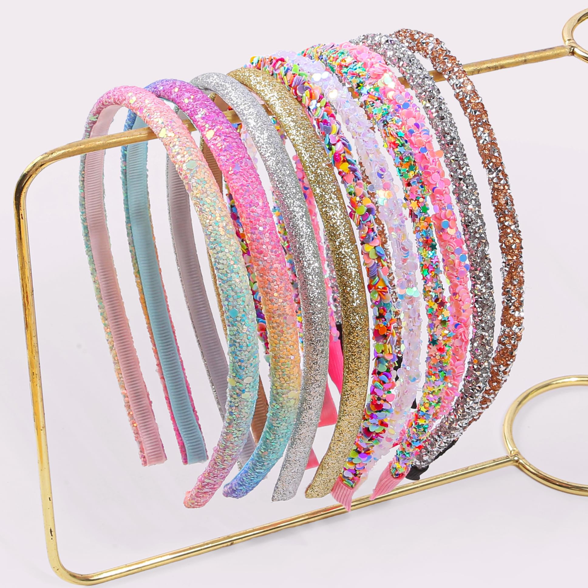 Conjunto de 10 diademas WJYX BOWS en colores variados, almacenamiento práctico.