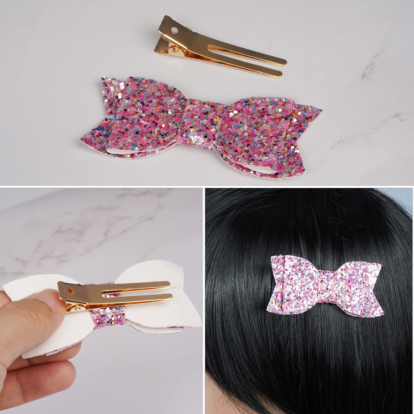 Wobe clips de pelo dorado, perfecto para manualidades y fijar rizos.
